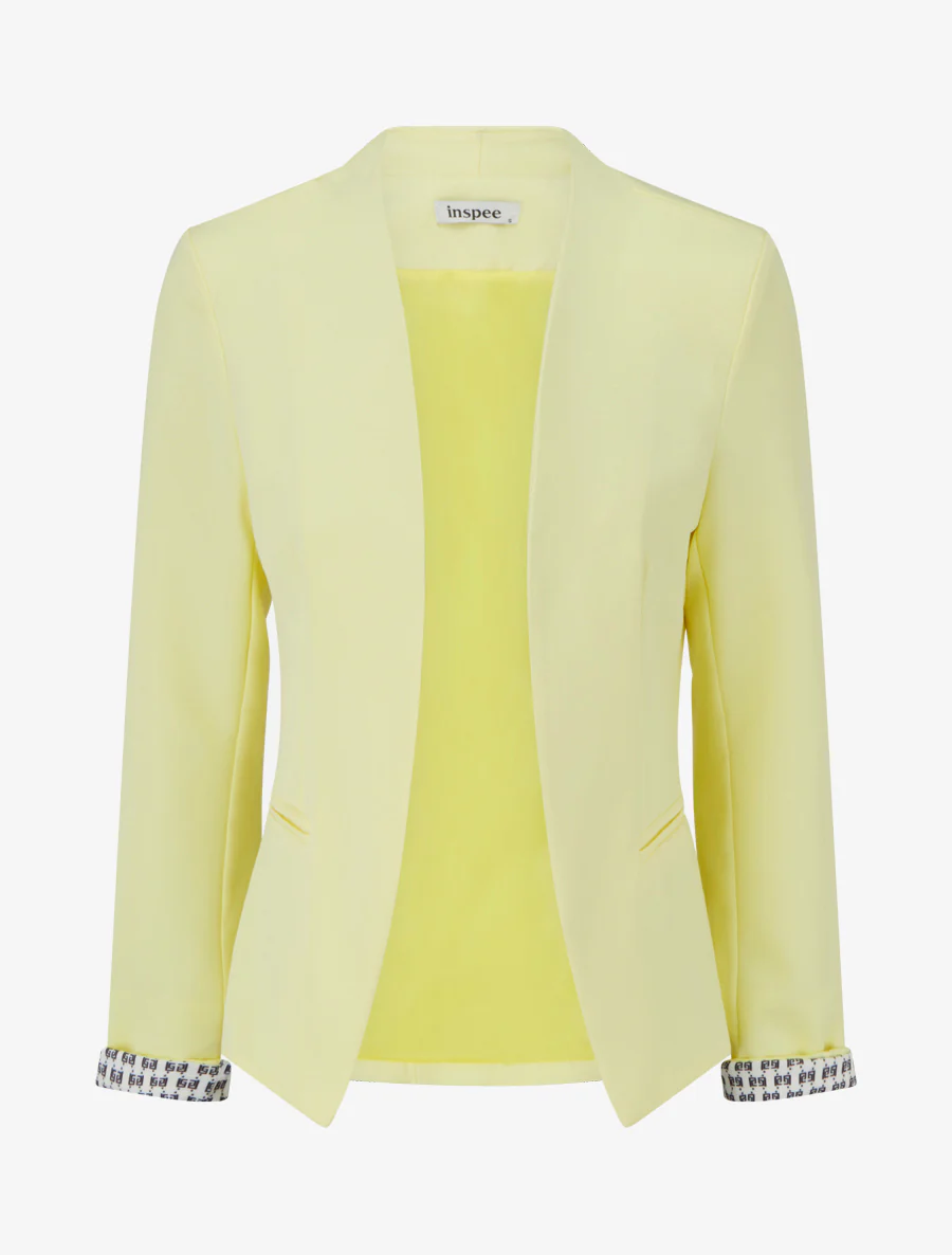 Veste droite à épaulettes - Jaune pastel
