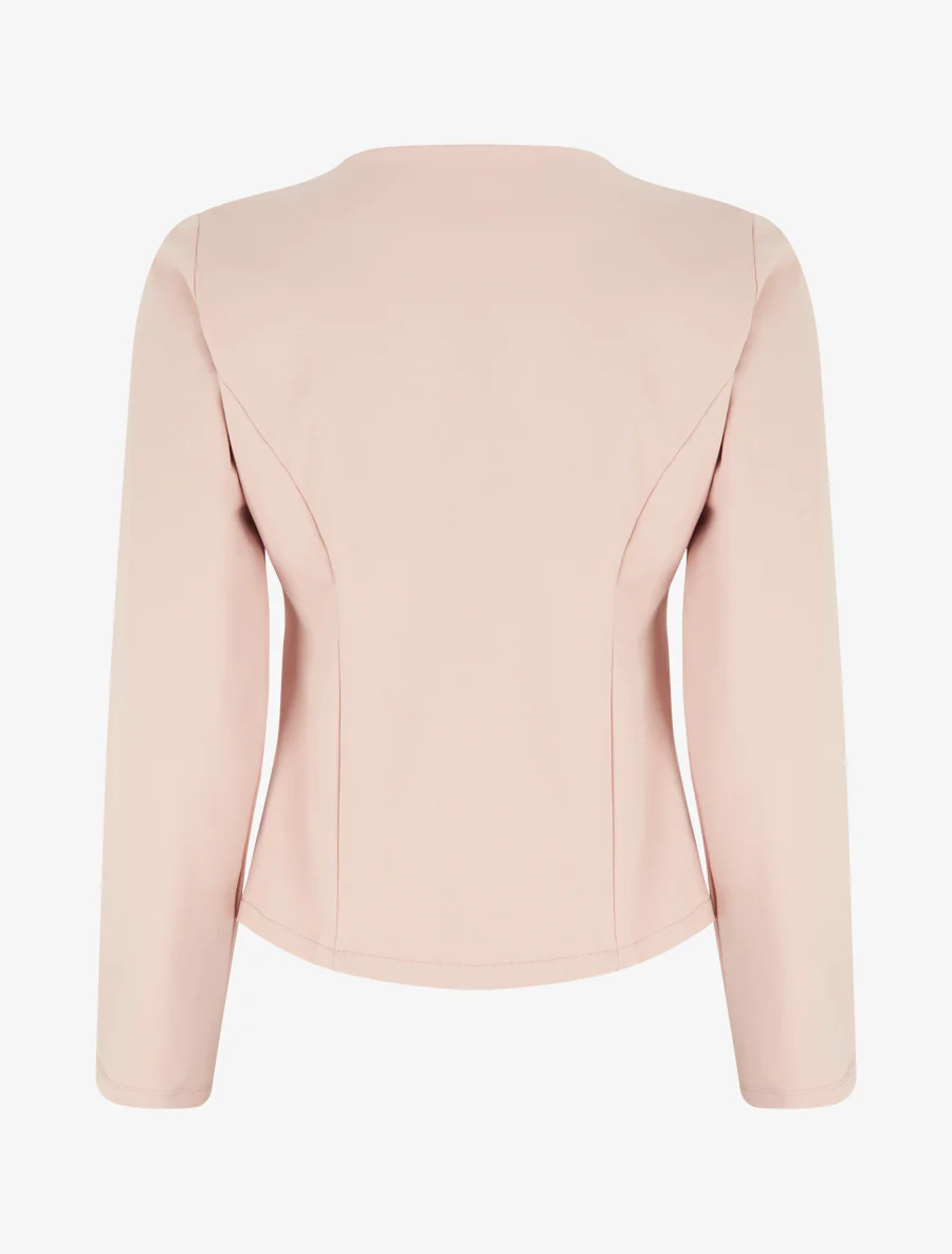 Veste droite à poches zippées - Rose - Image 2