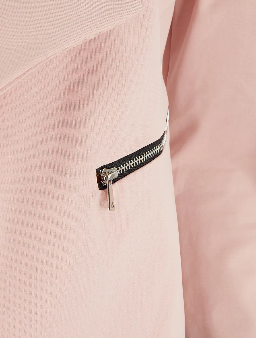 Veste droite à poches zippées - Rose - Image 3