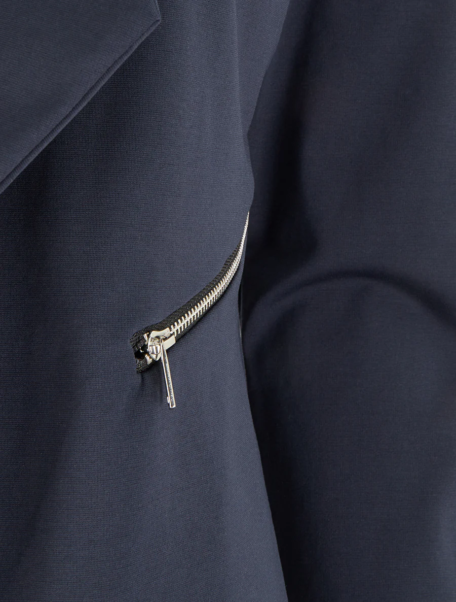 Veste droite à poches zippées - Marine - Image 3