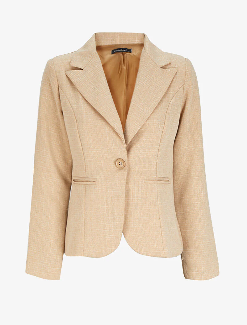 Veste droite chinée - Beige