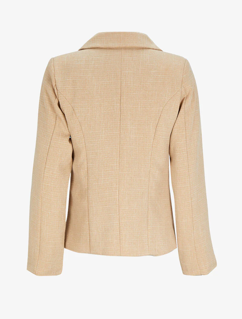 Veste droite chinée - Beige - Image 2