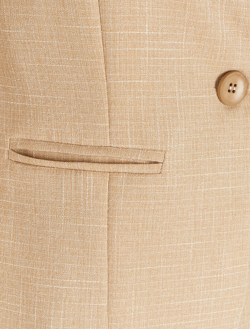Veste droite chinée - Beige - Image 3