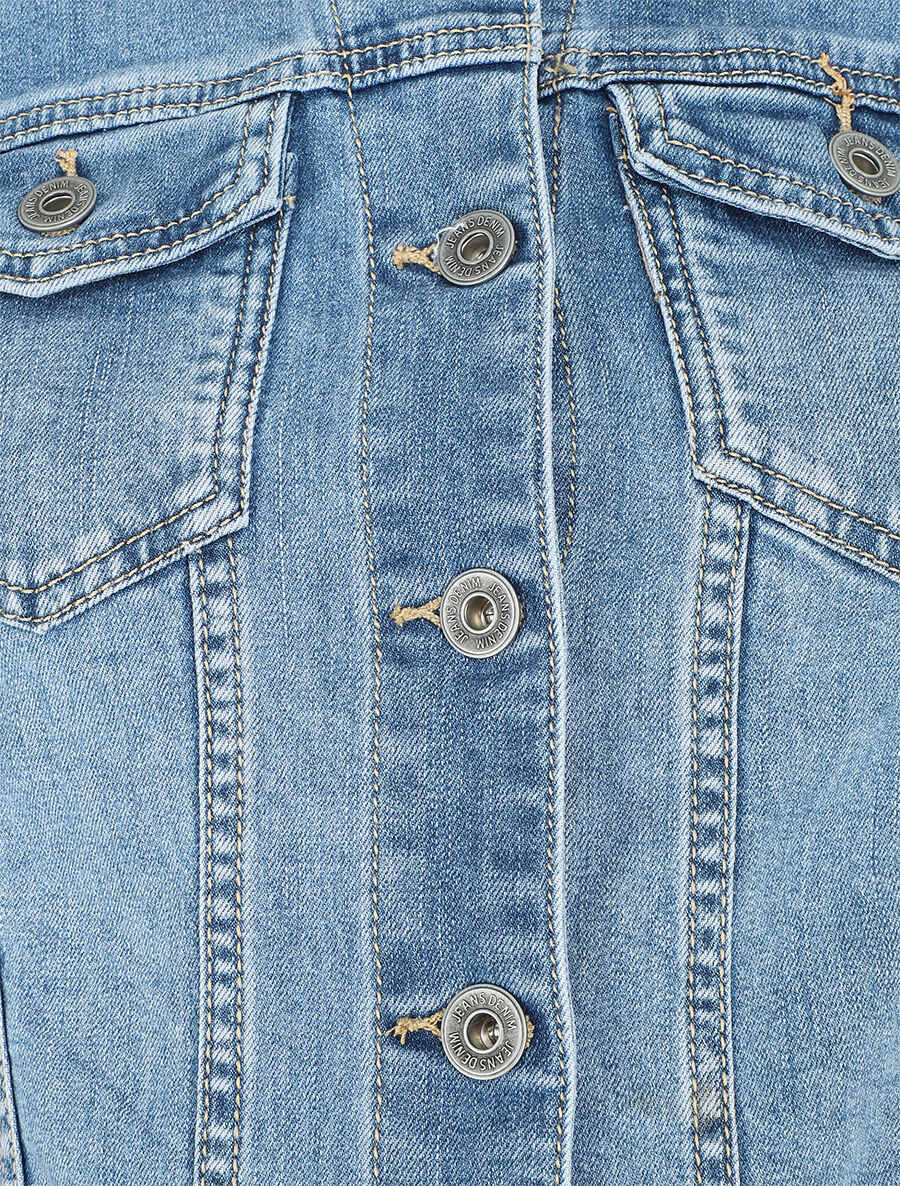 Veste droite en jean - Bleu - Image 3
