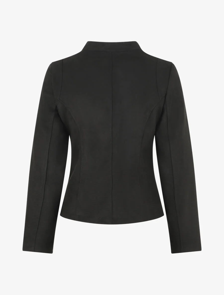 Veste droite en suédine - Noir - Image 2