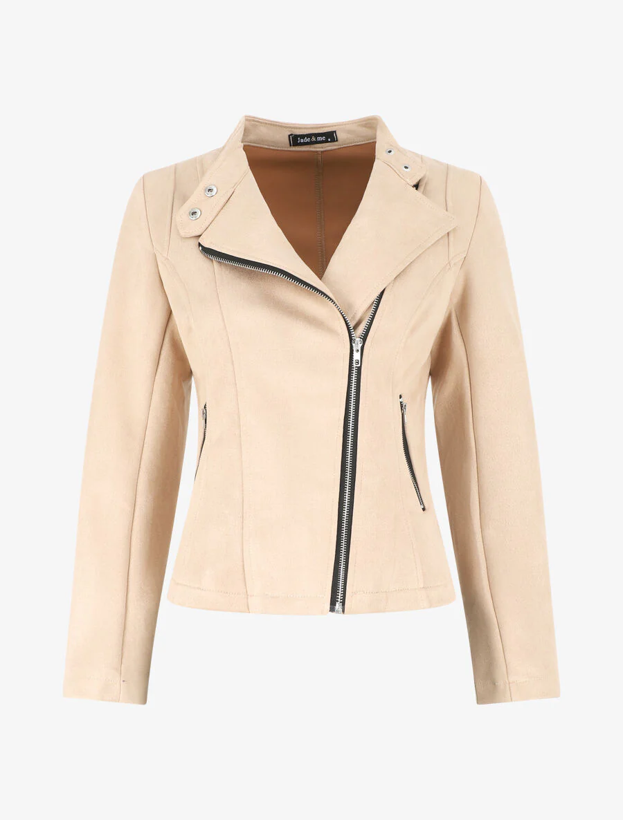 Veste droite en suédine - Beige
