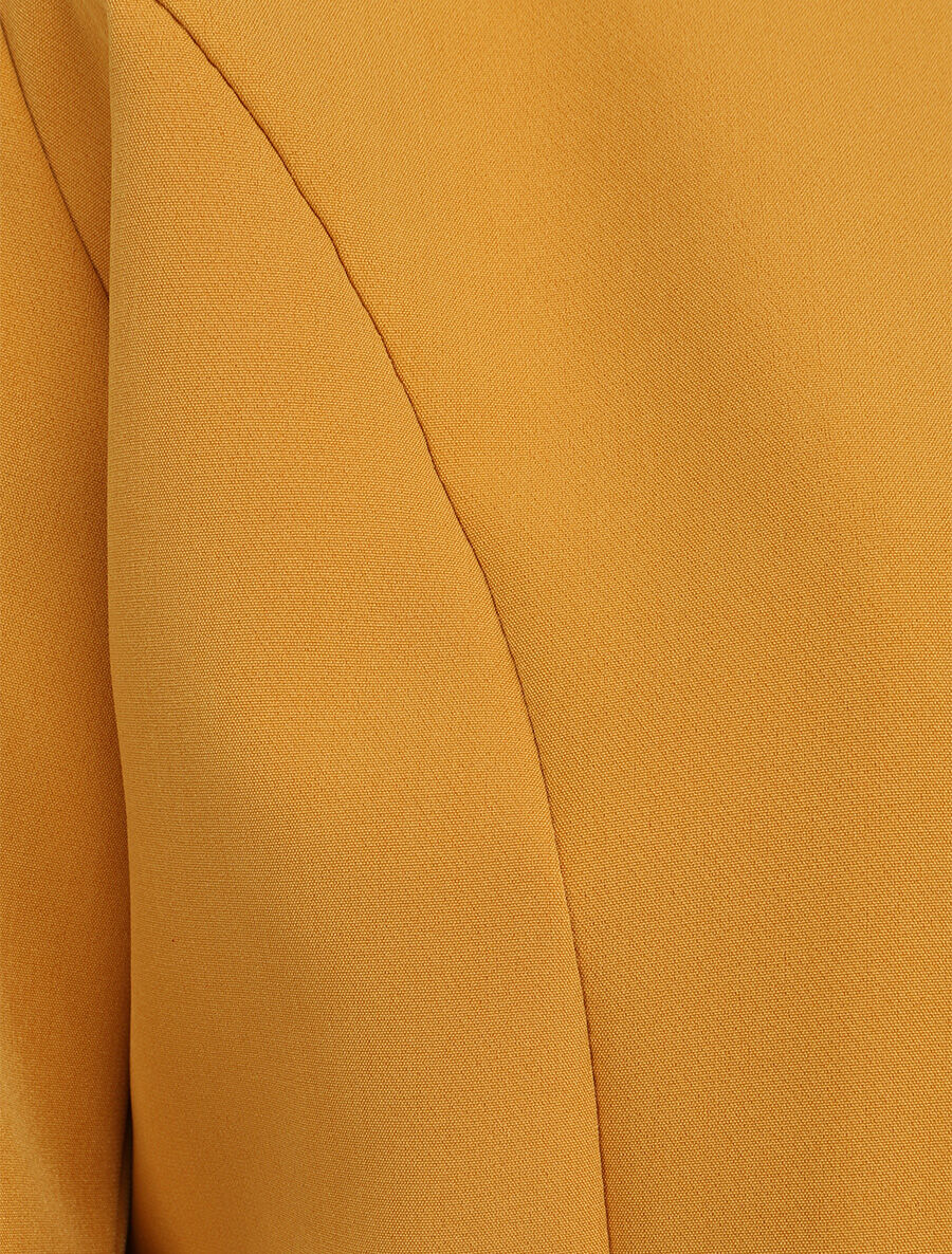 Veste droite uni manches 3/4 - Moutarde - Image 3