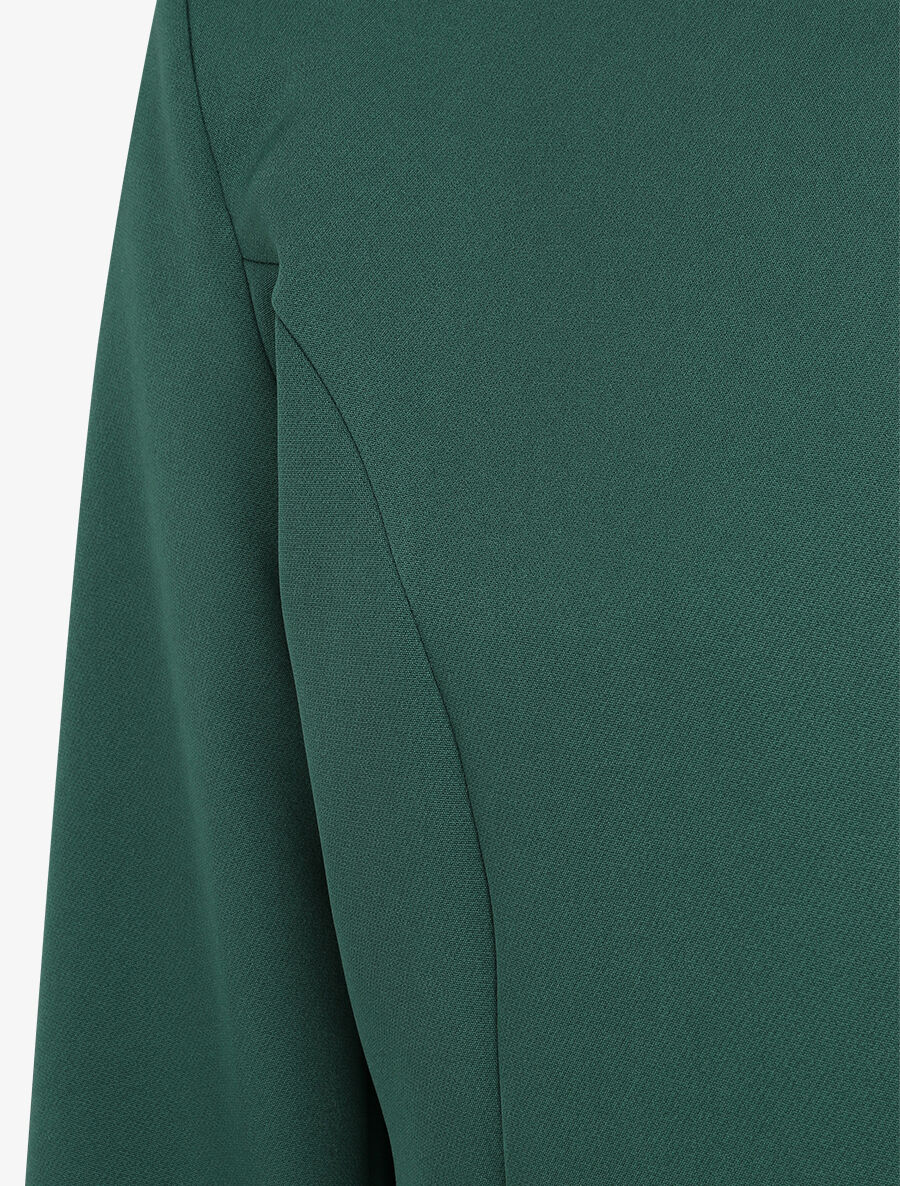 Veste droite uni manches 3/4 - Vert émeraude - Image 3