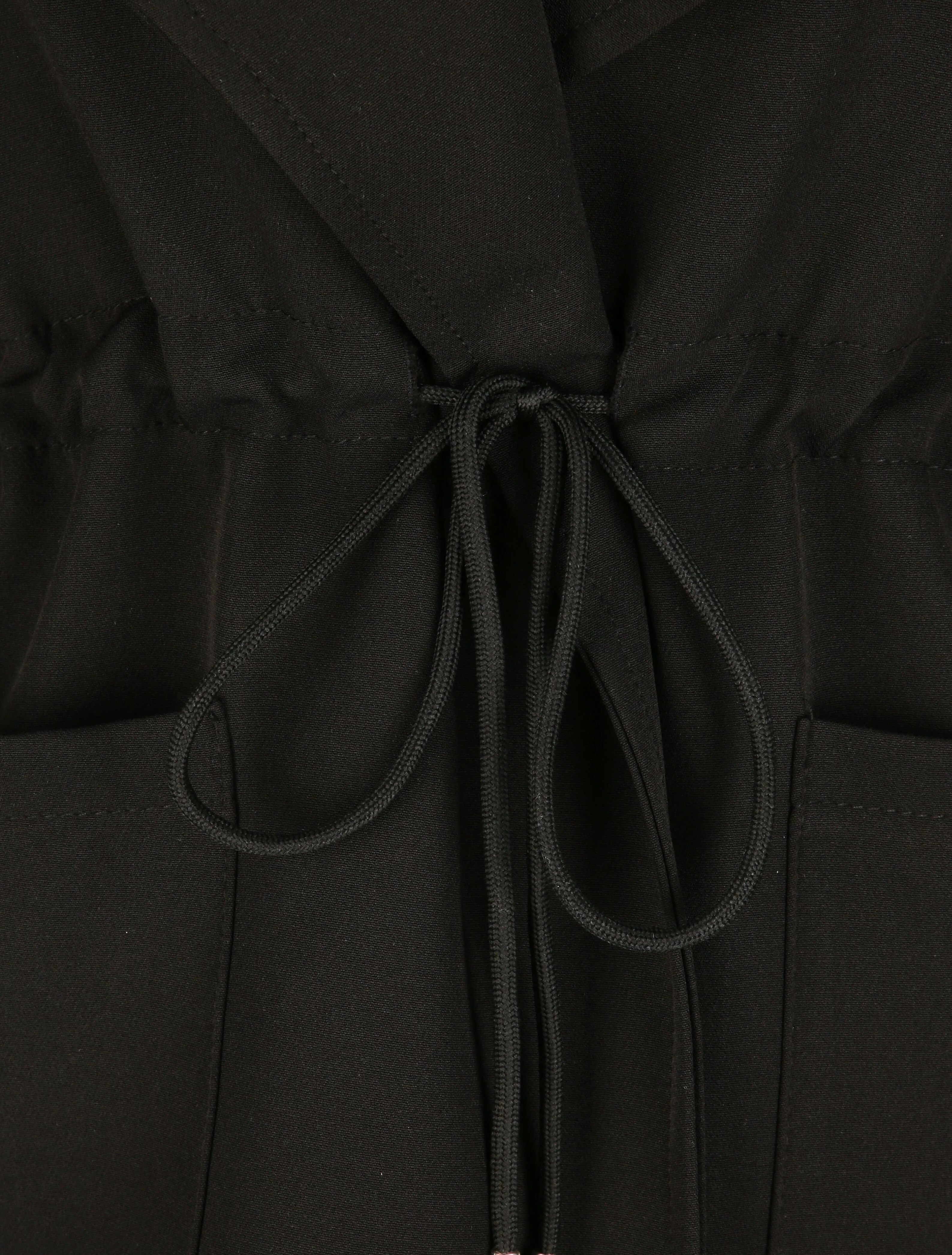 Veste droite unie à col cranté - Noir - Image 3