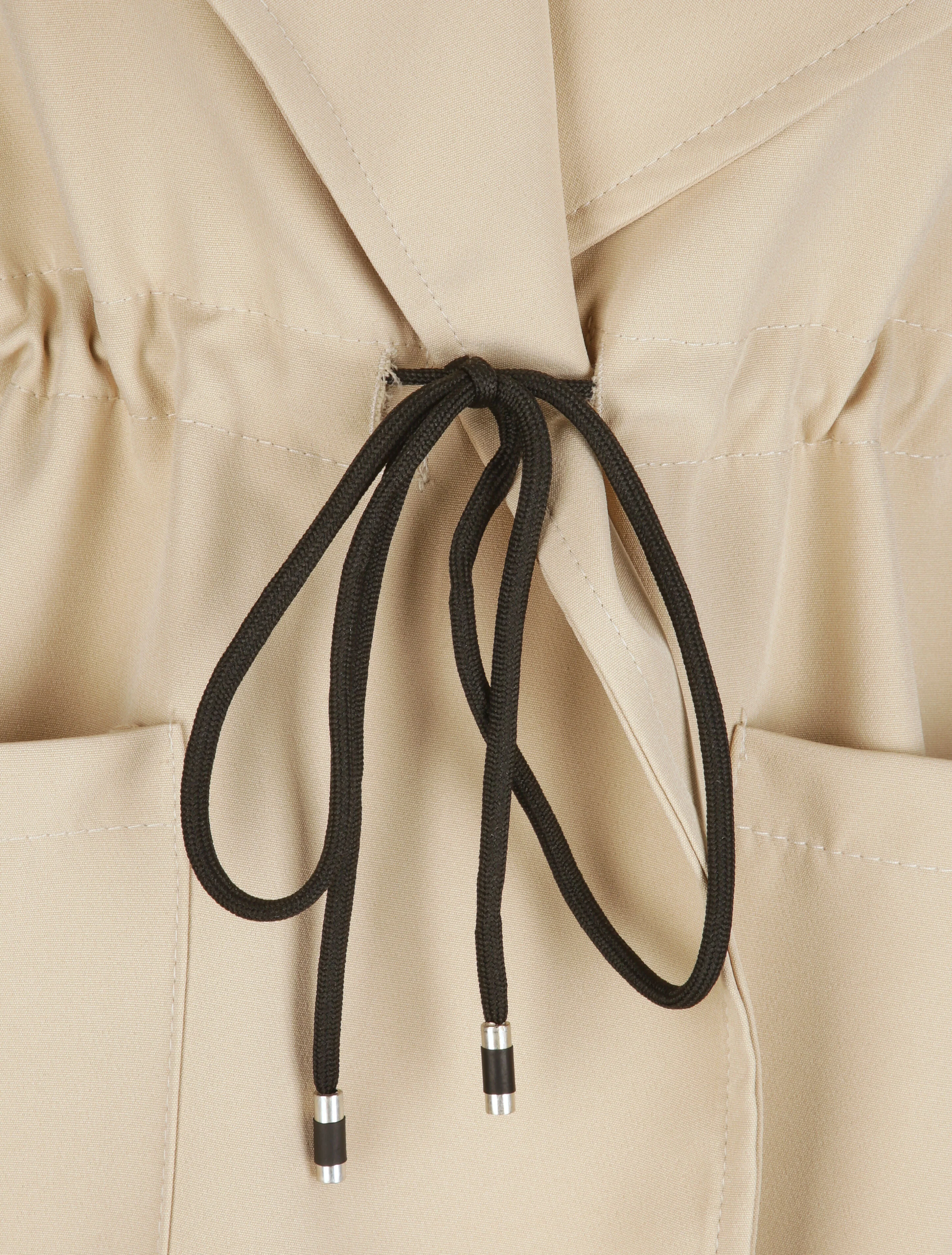 Veste droite unie à col cranté - Beige - Image 3