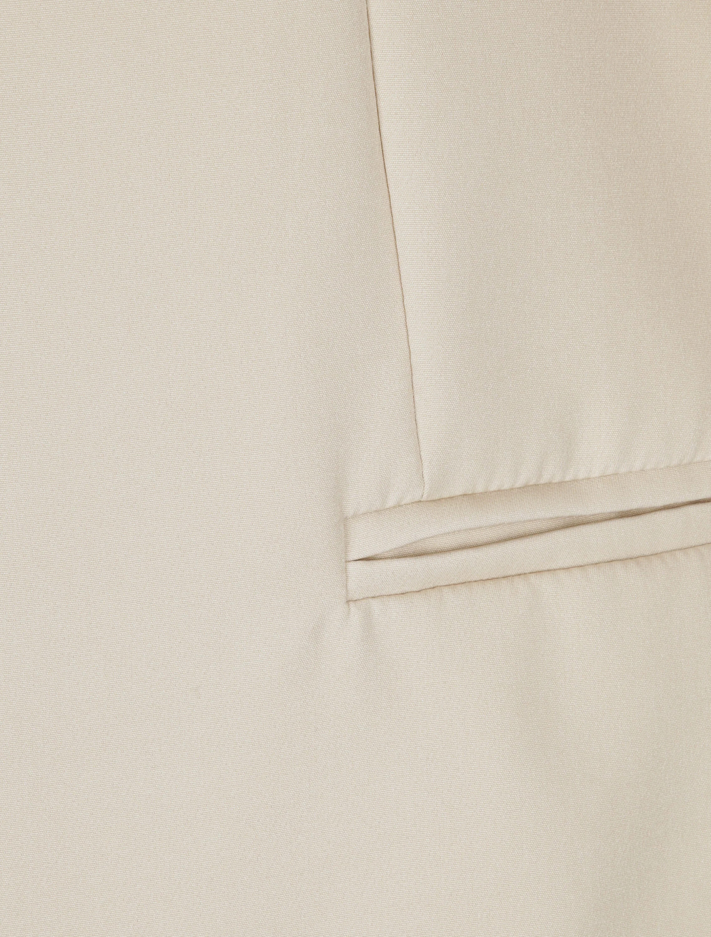 Veste droite unie manches longues à revers carreaux - Beige - Image 3