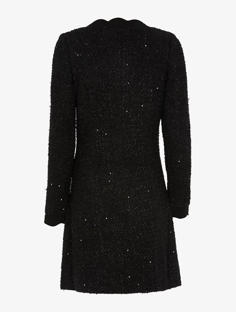 Veste effet tweed à détails vagues et sequins - noir - Image 2