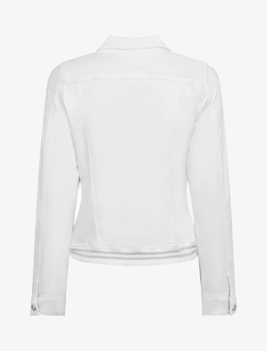 Veste en jean à bords élastiqués - Blanc - Image 2