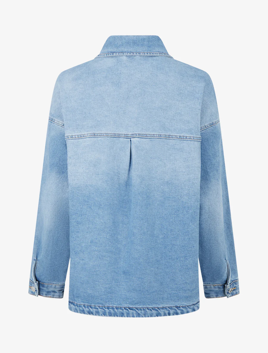 Veste en jean à poches plaquées - Bleu clair - Image 2