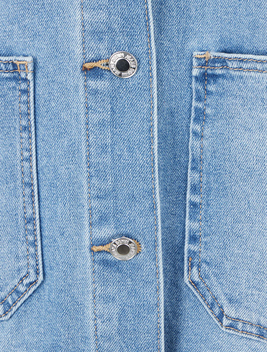 Veste en jean à poches plaquées - Bleu clair - Image 3