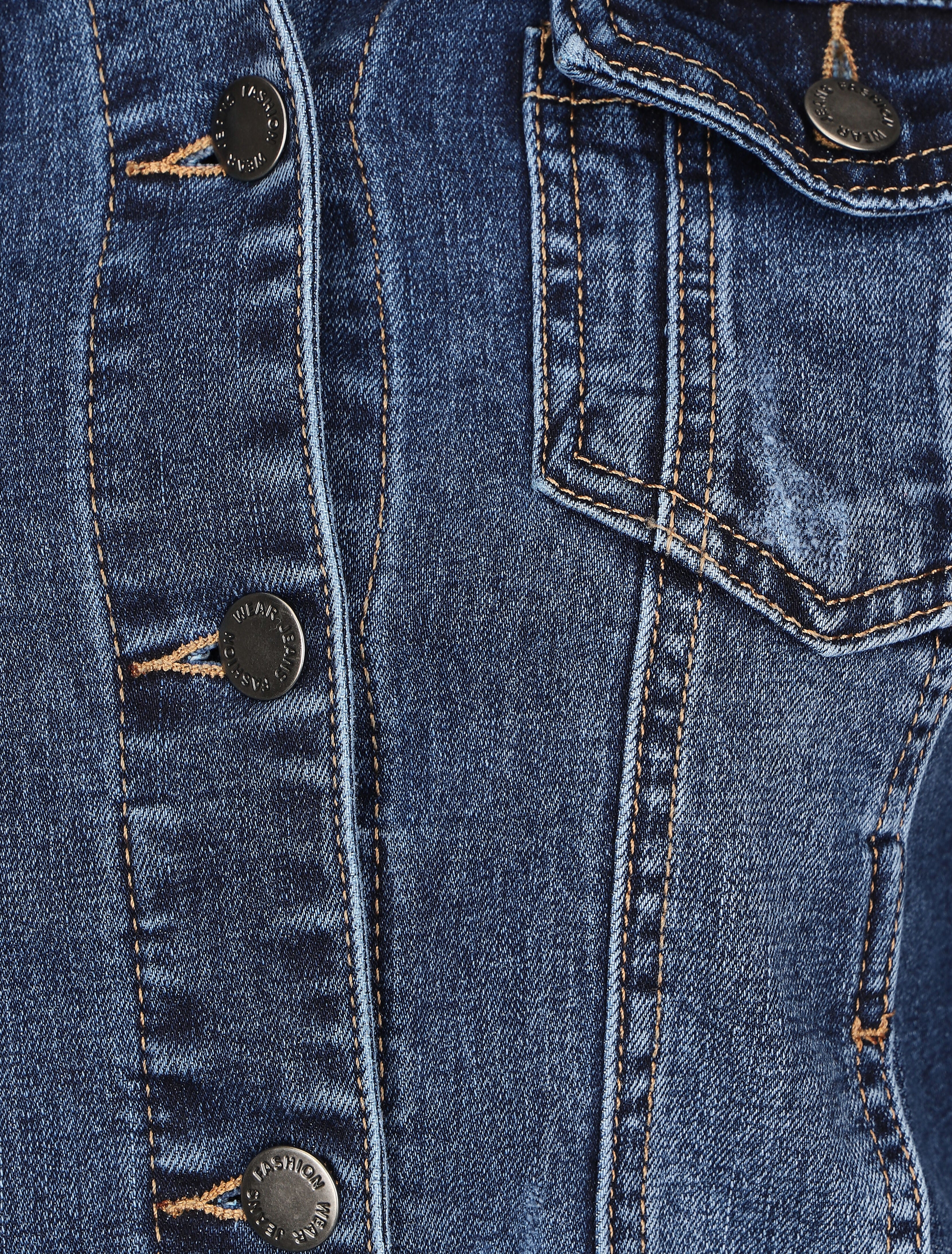 Veste en jean ajustée - Bleu - Image 3