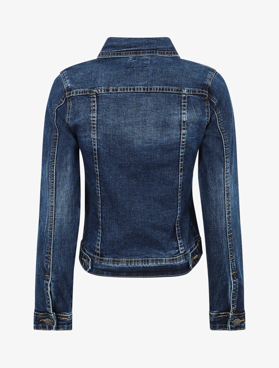 Veste en jean ajustée - Bleu - Image 2
