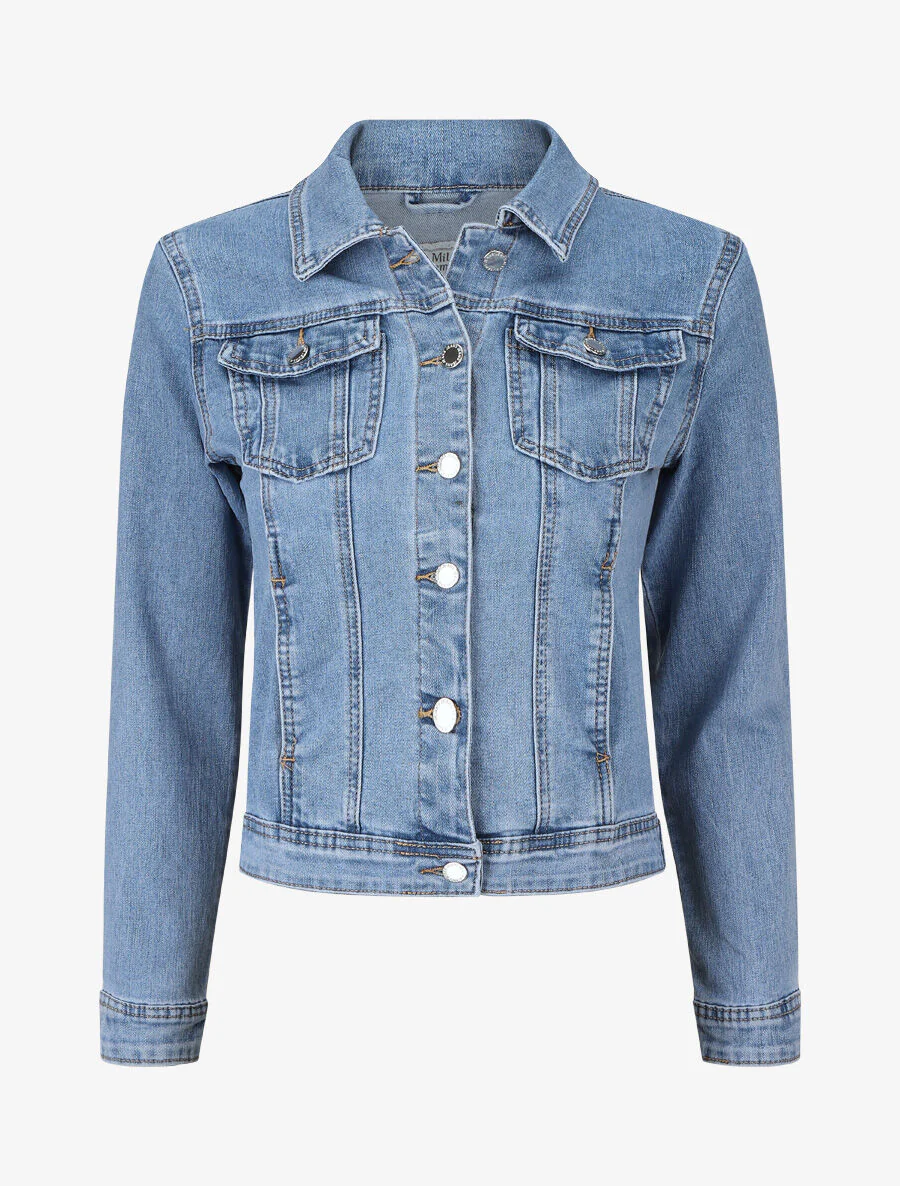 Veste en jean coupe ajustée - Bleu