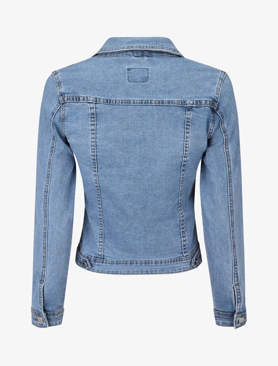 Veste en jean coupe ajustée - Bleu - Image 2