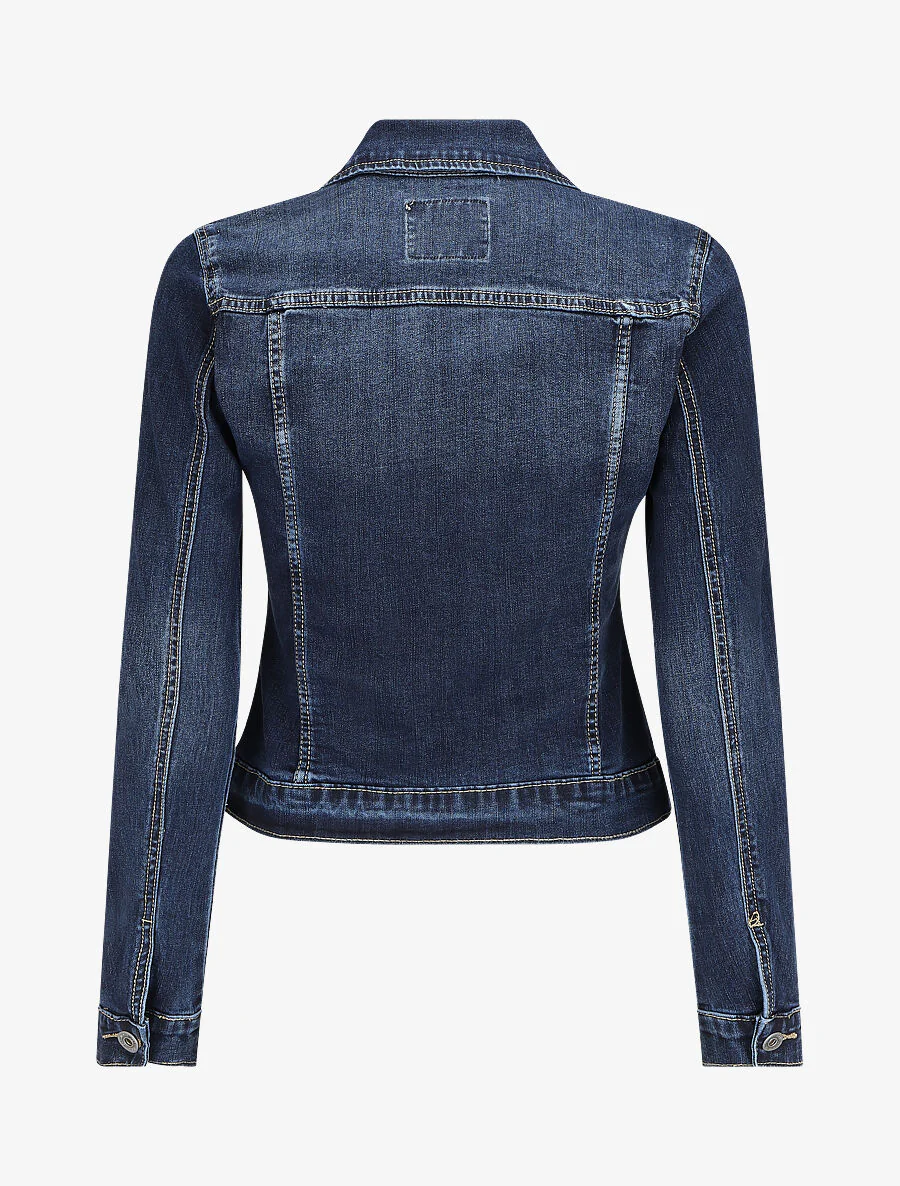 Veste en jean coupe ajustée - Bleu - Image 2