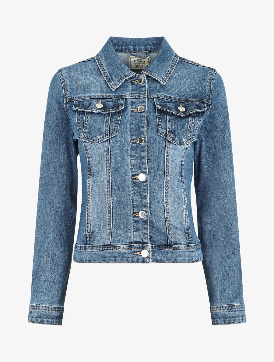 Veste en jean coupe droite - Bleu