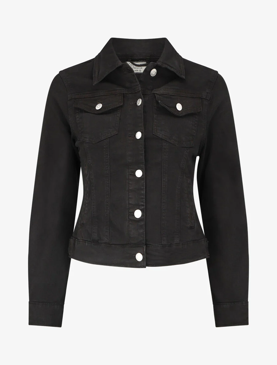 Veste en jean coupe droite - Noir