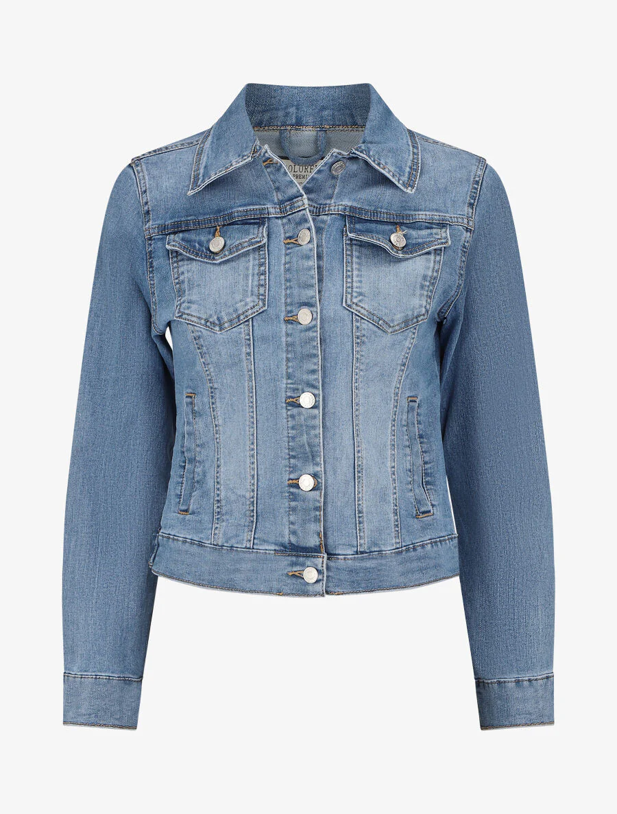 Veste en jean coupe droite - Bleu denim