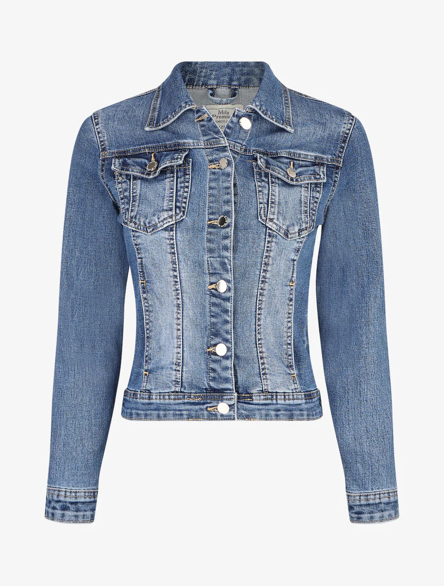 Veste en jean courte - Bleu