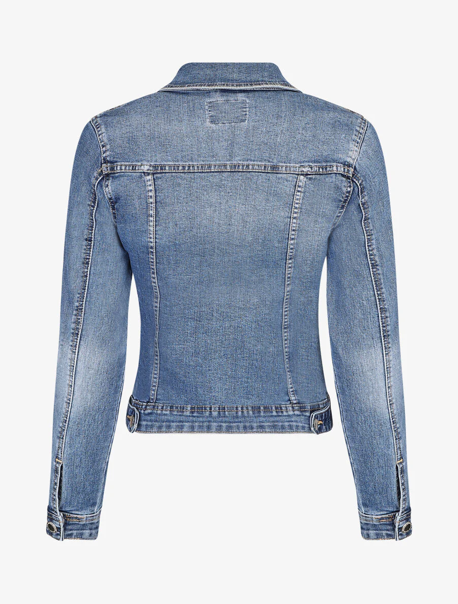 Veste en jean courte - Bleu - Image 2