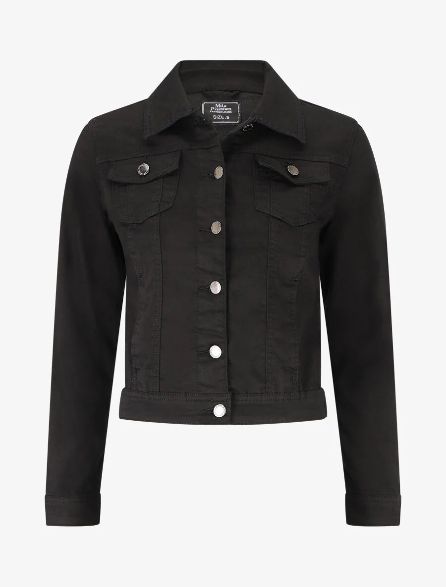 Veste en jean droite - Noir