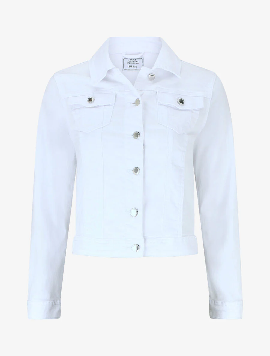 Veste en jean droite - Blanc