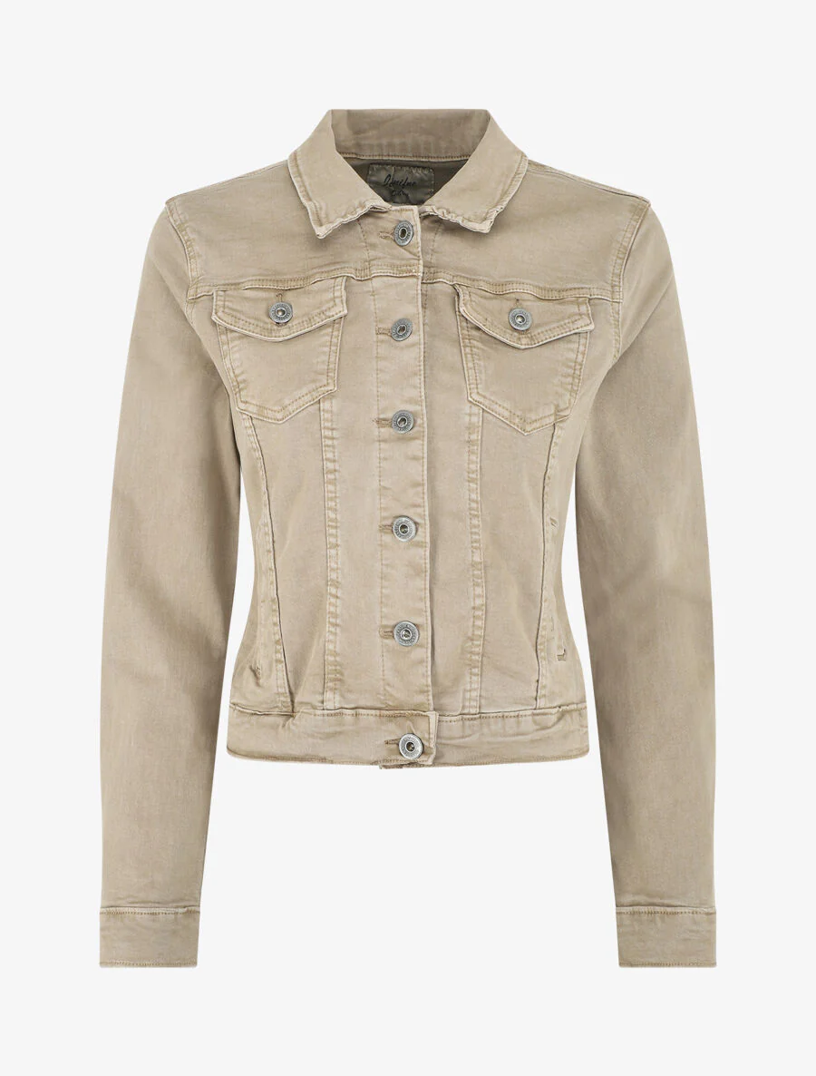 Veste en jean droite - Beige