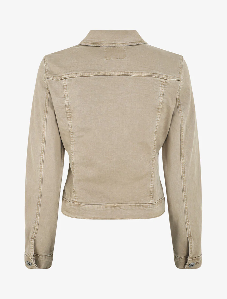 Veste en jean droite - Beige - Image 2