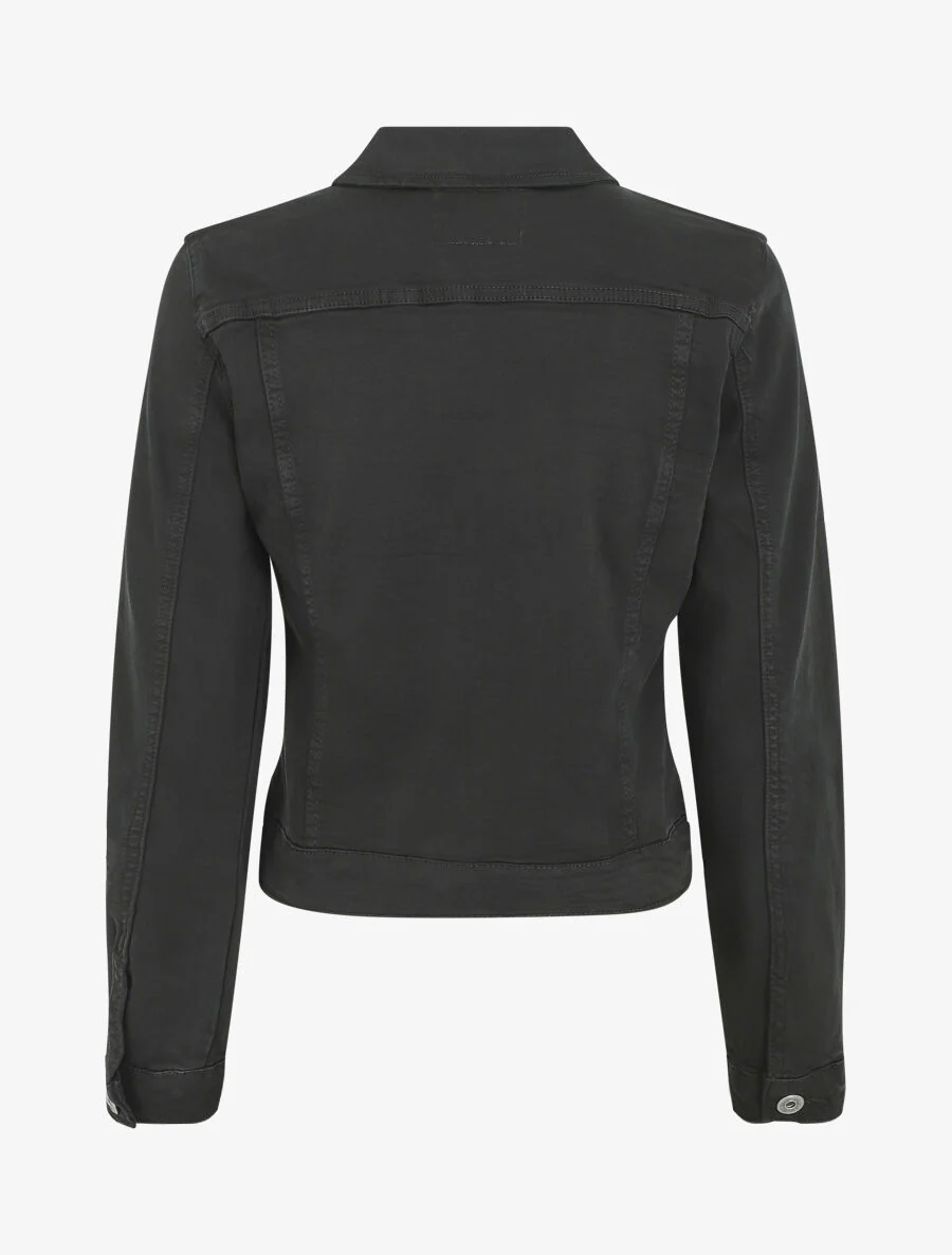 Veste en jean droite - Noir - Image 2