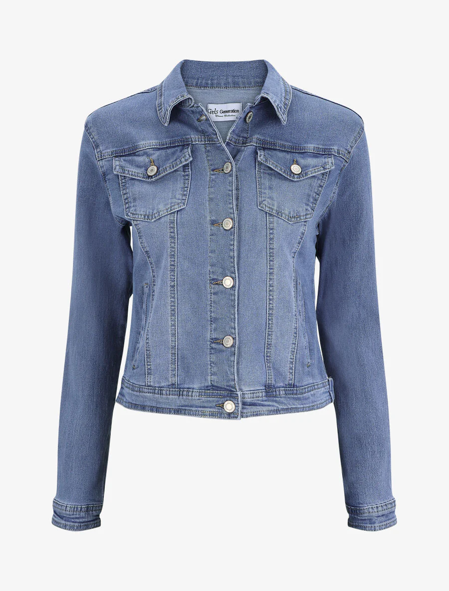 Veste en jean droite - Bleu denim