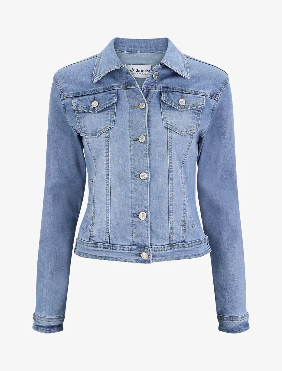 Veste en jean droite - Bleu denim