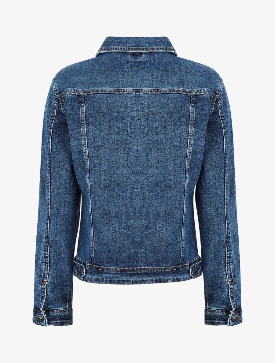 Veste en jean droite grande taille - Bleu denim - Image 2