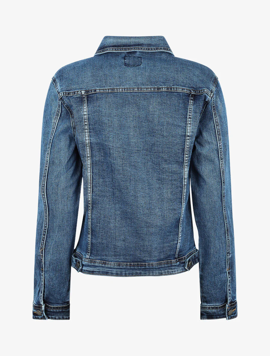 Veste en jean grande taille coupe droite - Bleu - Image 2