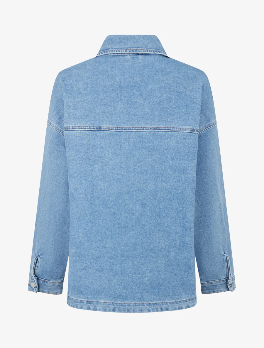 Veste en jean oversize - Bleu clair - Image 2