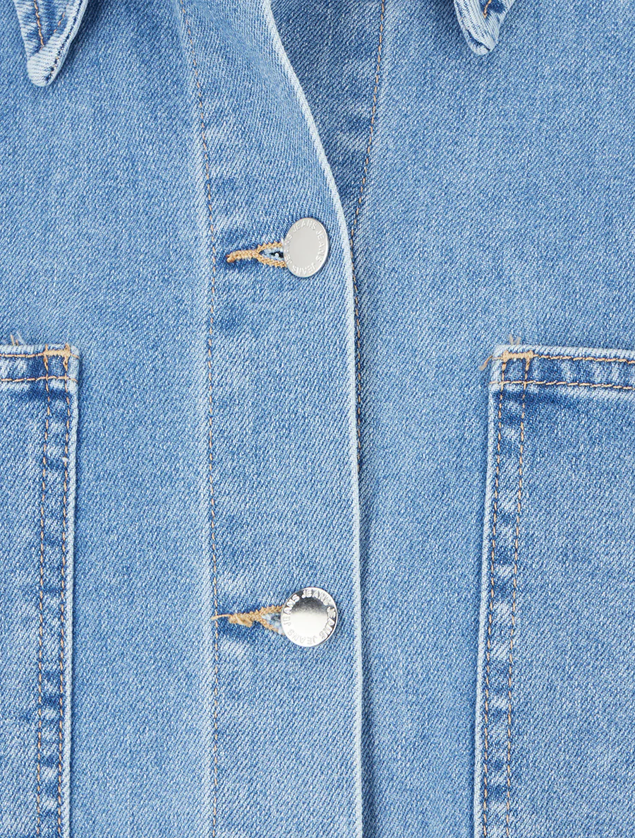 Veste en jean oversize - Bleu clair - Image 3