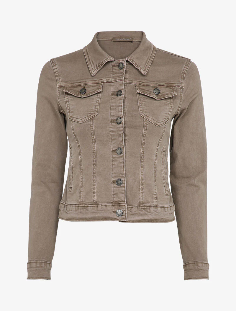 Veste en jean unie - Marron