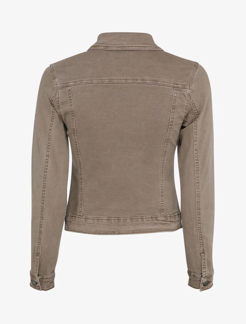 Veste en jean unie - Marron - Image 2