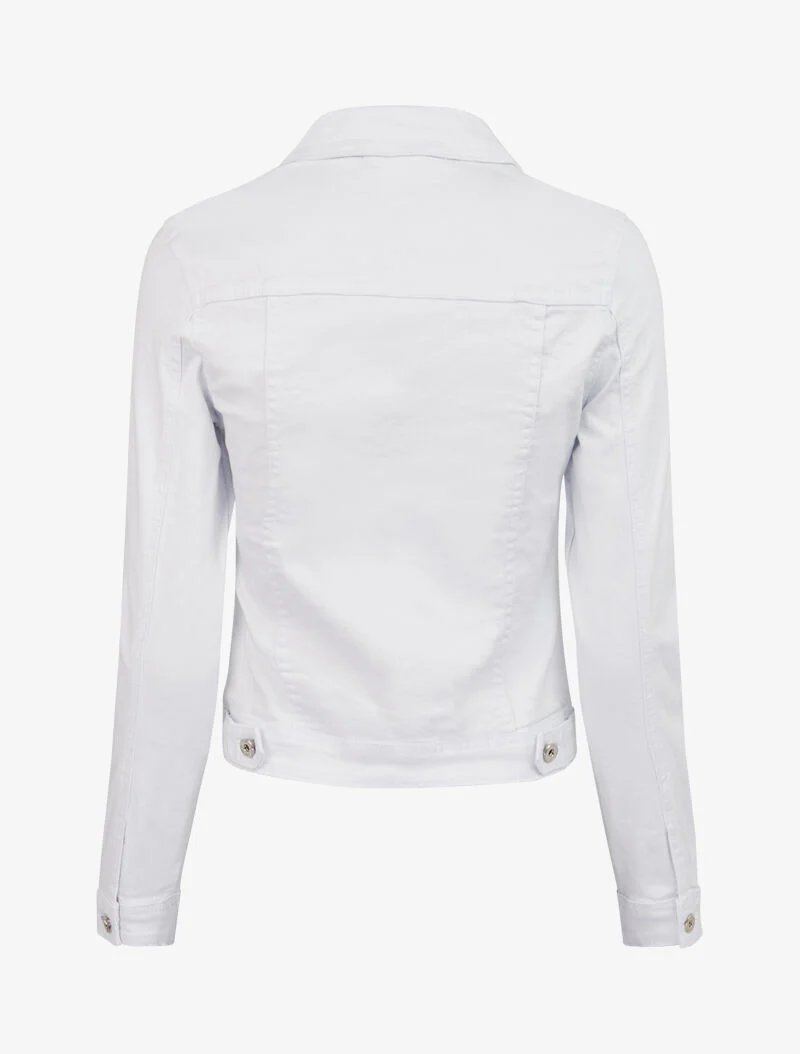 Veste en jean unie - blanc - Image 3