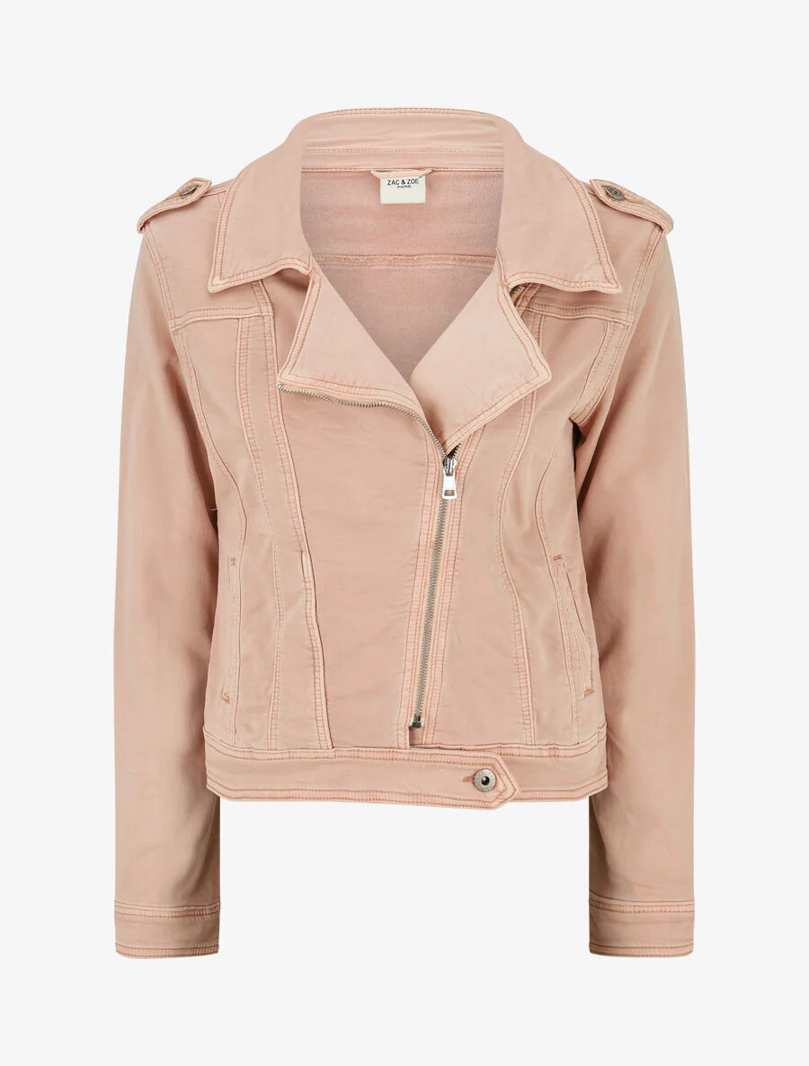 Veste en jean zippée - Rose
