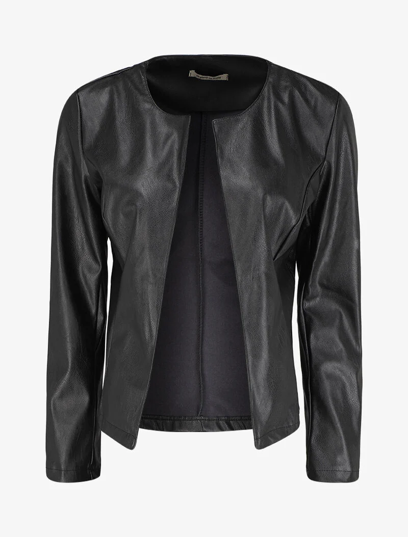 Veste en simili ouverte - Noir