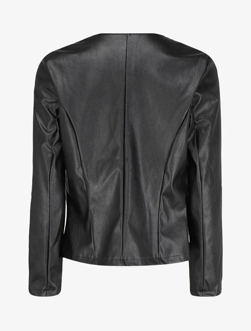 Veste en simili ouverte - Noir - Image 2