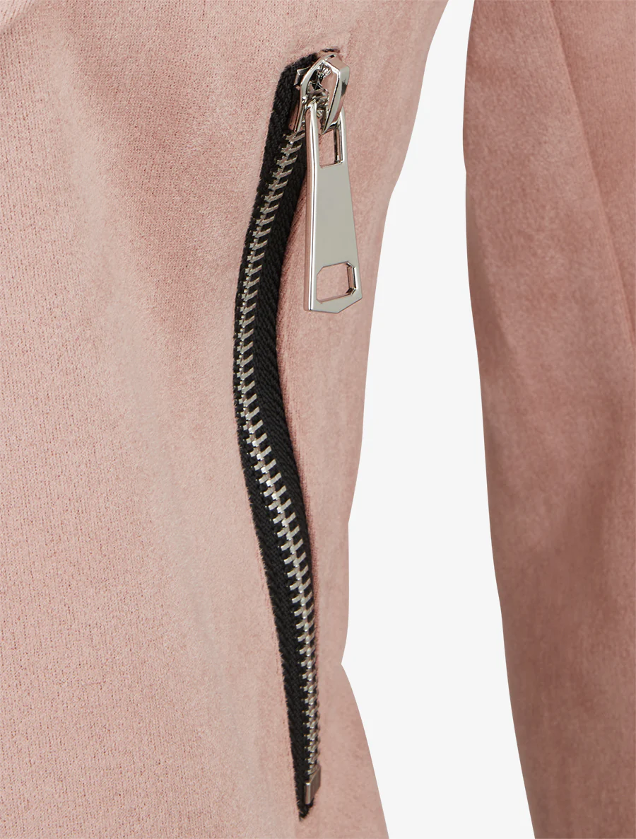 Veste en suédine à col châle - Rose - Image 3