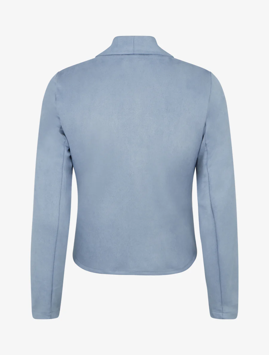 Veste en suédine à col châle - Bleu ciel - Image 2