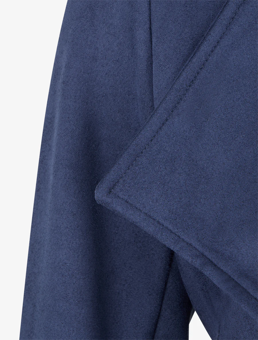 Veste en suédine à col châle - Marine - Image 3