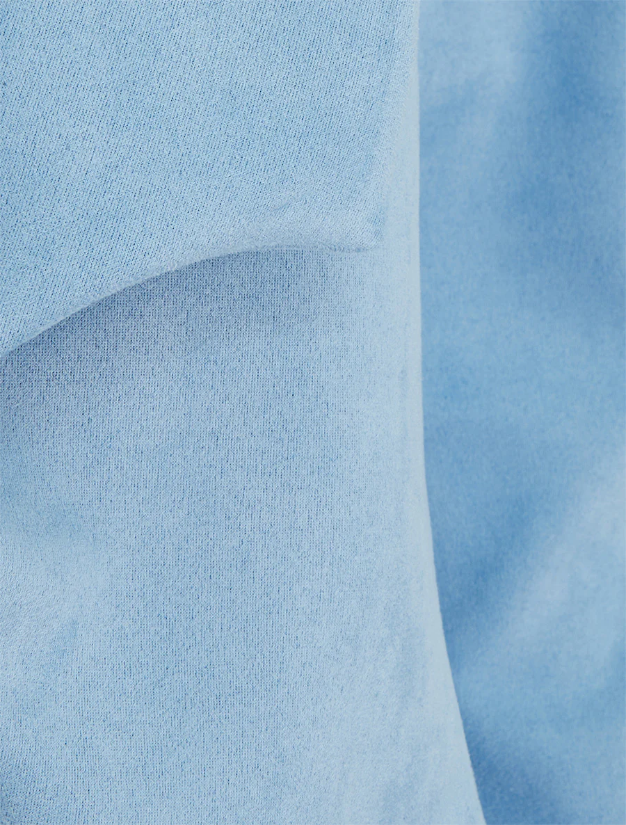Veste en suédine à cole châle - Bleu ciel - Image 3